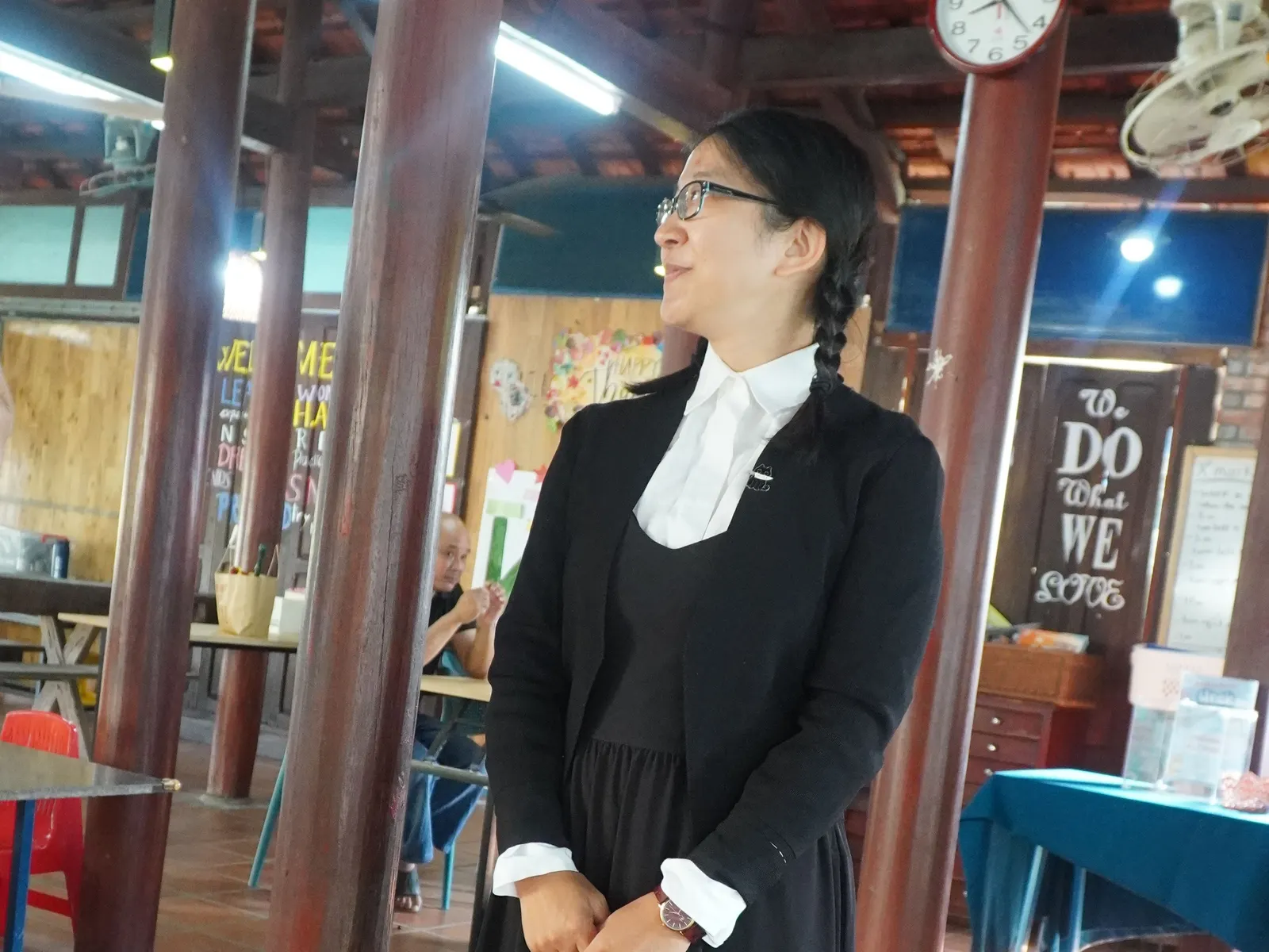 A teacher in costume for Book Character Day during Reading Safari Week