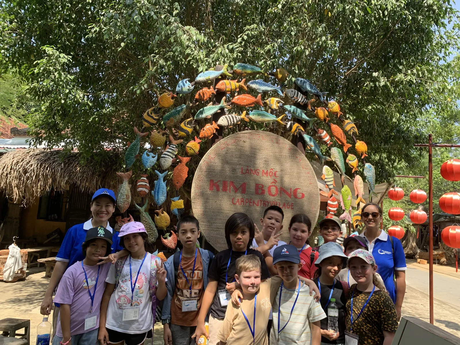 Students and teachers at the Kim Bồng carpentry village on Learning Without Walls