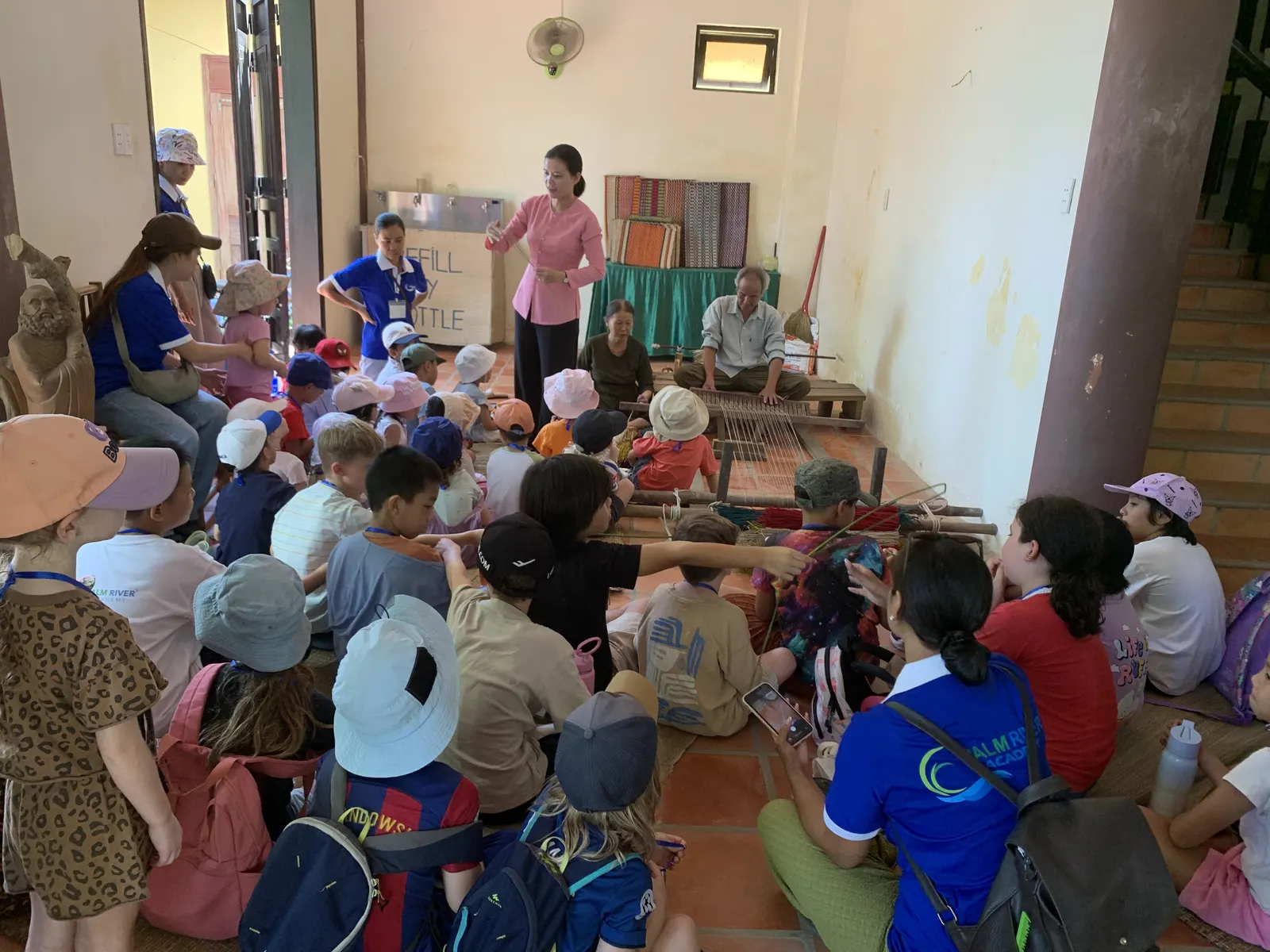 Students visiting a craft workshop on Learning Without Walls
