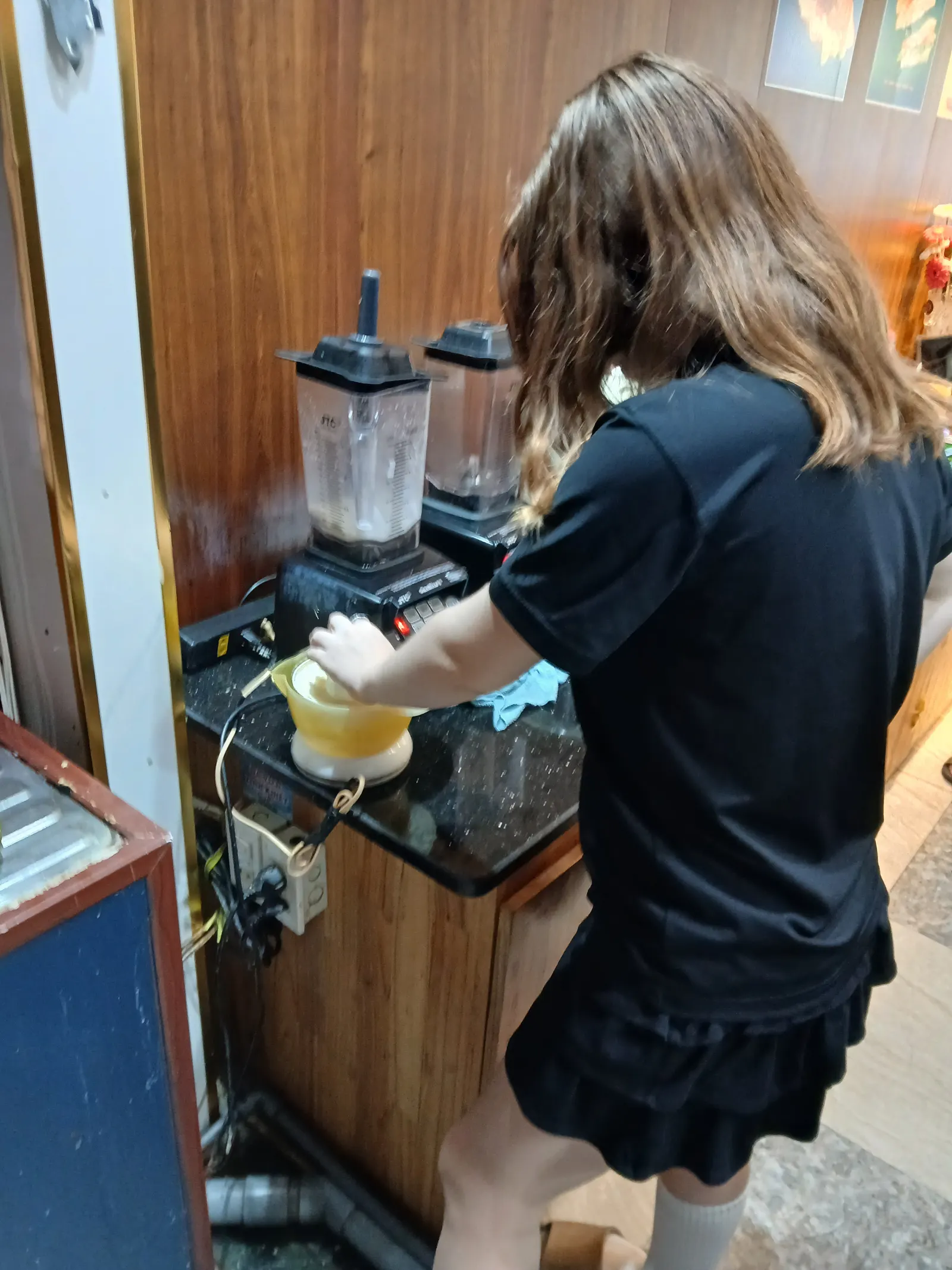 Making up a drinks order on an internship shift